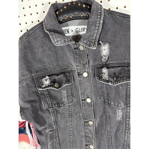 Free People Wren & Glory womans denim jacket Small - Picture 3 of 9